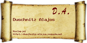 Duschnitz Alajos névjegykártya