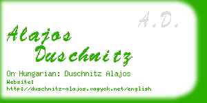 alajos duschnitz business card